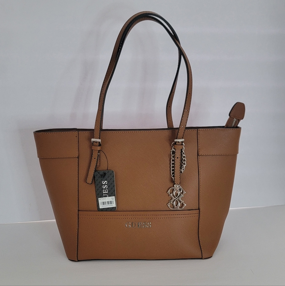 Guess Delaney Small Classic Tote, Cognac